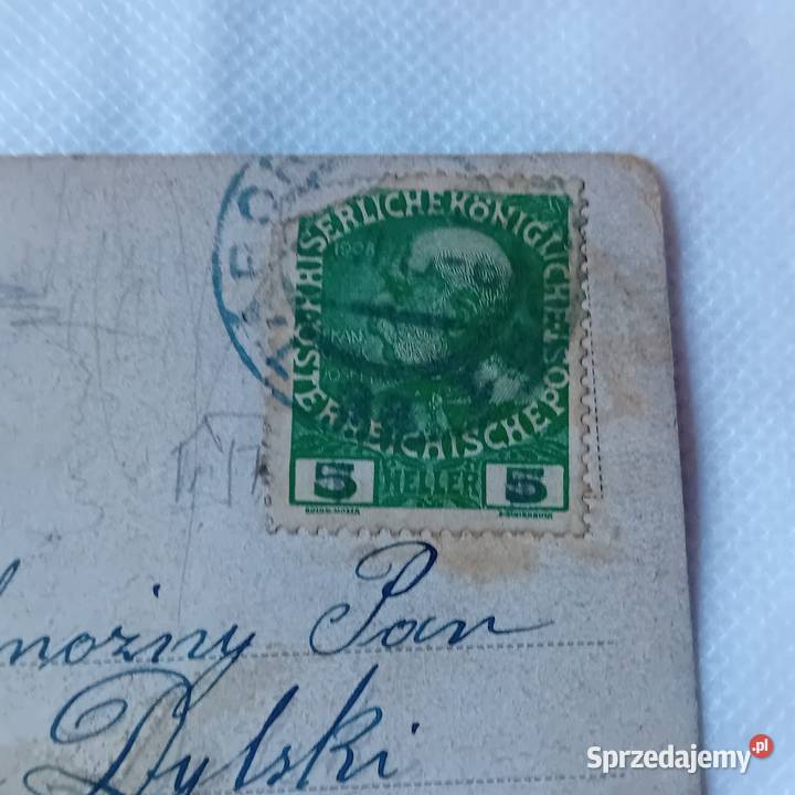 Pocztówka z obiegu ze znaczkiem AustroWęgry ok Koźminek