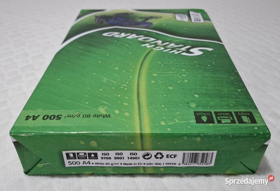 Ryza papieru A4 High Standard biały 80gm2 500 Artykuły szkolne Czeladź