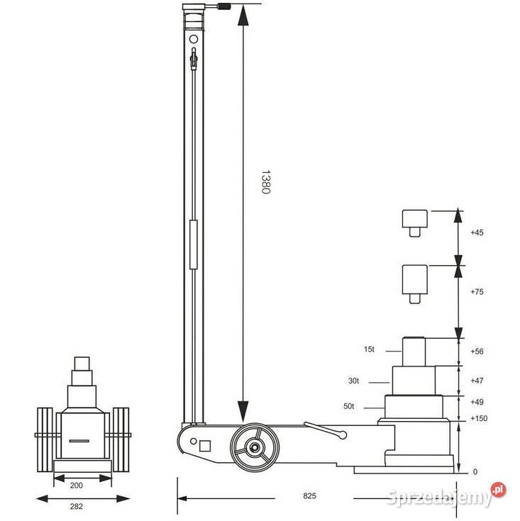 Podnośnik hydrauliczno pneumatyczny 50t Snit Gorzów Wielkopolski