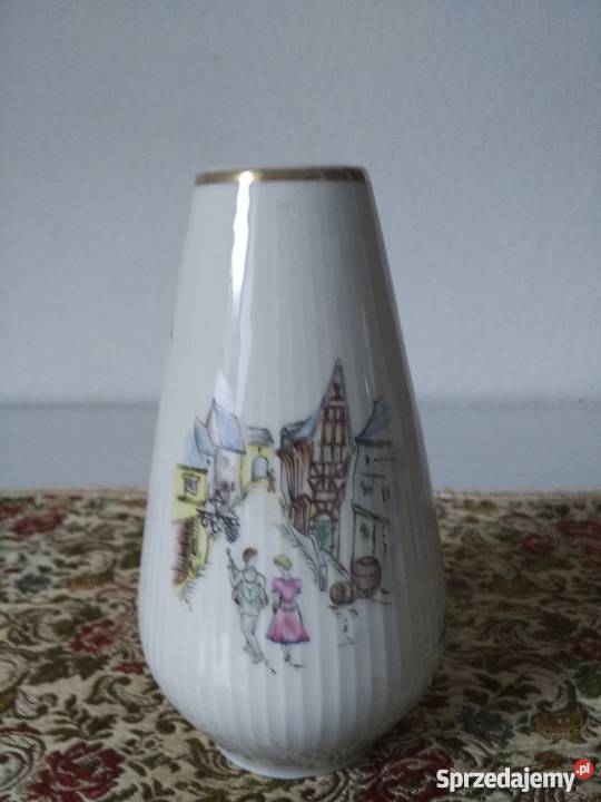 Porcelana wazon z historyjką Porcelana i szkło małopolskie Ropa sprzedam