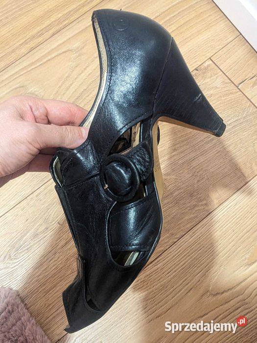 Sandały na obcasie skóra naturalna Bronx r 40 kujawsko-pomorskie Wąbrzeźno sprzedam