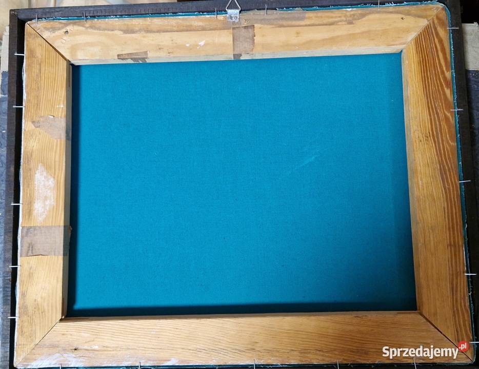 OBRAZ z pejzażem w ramie z autografem płótno Malarstwo Lublin