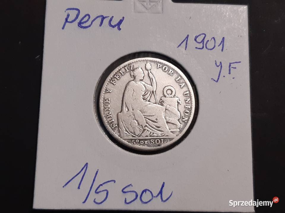 moneta srebrna Peru z 1901r Numizmatyka Łomża