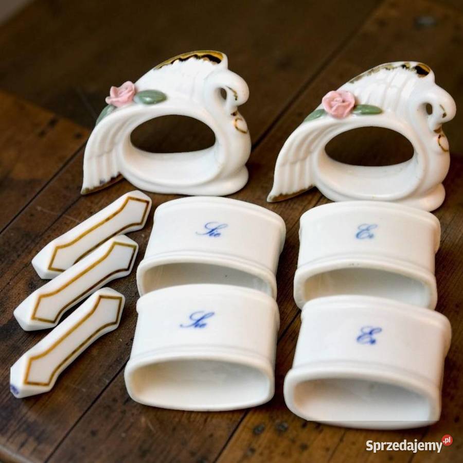 WYPRZEDAŻ Porcelanowe serwetniki do kolekcji 3 mazowieckie Pomiechówek