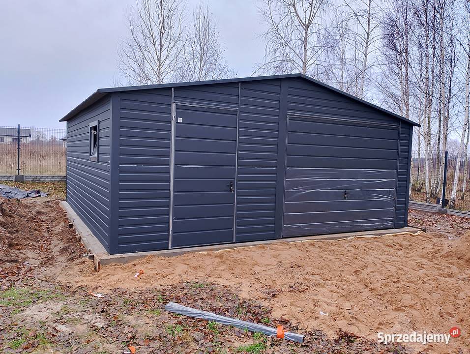 Grafitowy Garaż Blaszany Schowek Ogrodowy Garaże Międzychód