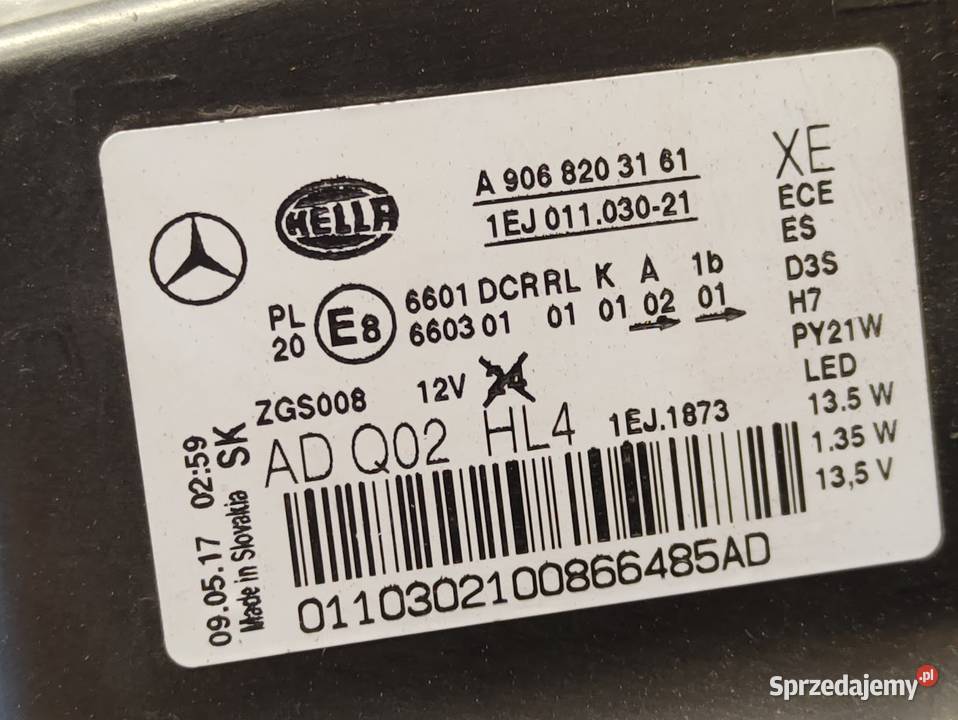 Lampa Xenon Lewy Przód Mercedes Sprinter W906 Pleszew sprzedam