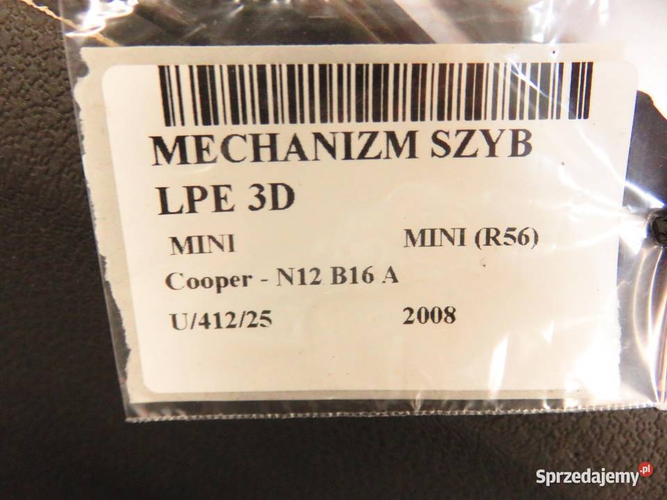 PODNOŚNIK SZYBY LEWY PRZEDNI MINI R56 8820011 Mechanizmy opuszczania szyb sprzedam