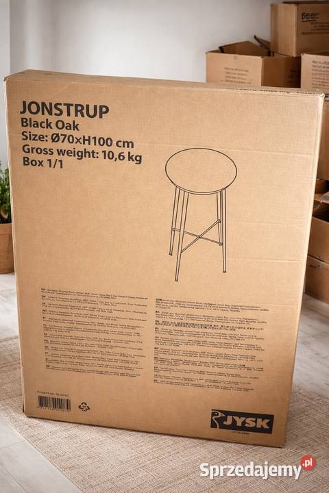 Wysoki stół barowy JONSTRUP JYSK 70 czarny dąb Brodnica