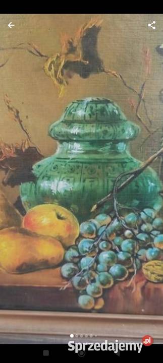 MARTWA NATURA OBRAZ W DREWNIANEJ RAMIE Pabianice