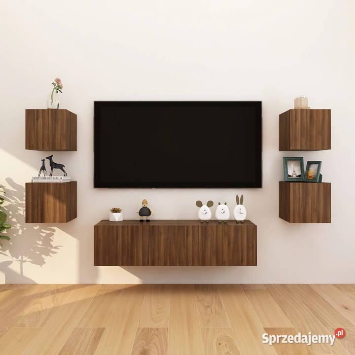 Wisząca szafka telewizyjna brązowy dąb 305x30x30