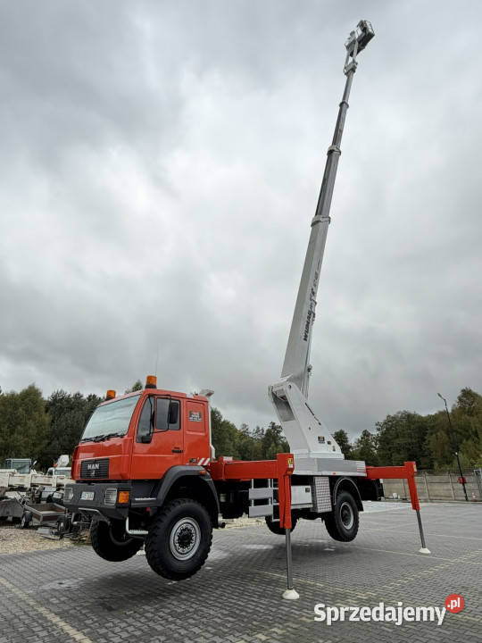 MAN 18284 4x4 Zwyżka WUMAG WT 425 Podnośnik Widełki