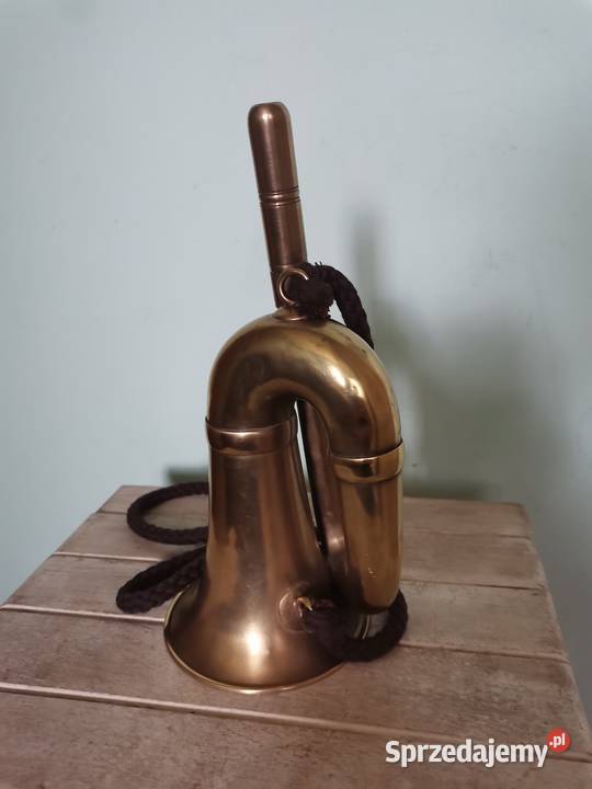 Stara mosiężna trąbka sygnalowa w stylu Art Deco Kraków