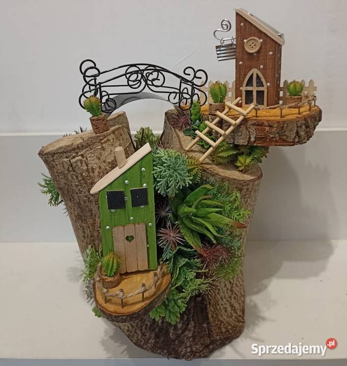 Stroik kompozycja dekoracja pieniek domki Bielsko-Biała