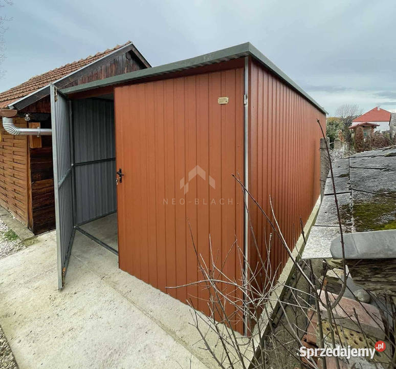 Garaż blaszany 3x6m Brama dwuskrzydłowa dach Sprzedaż Dąbrowa Górnicza