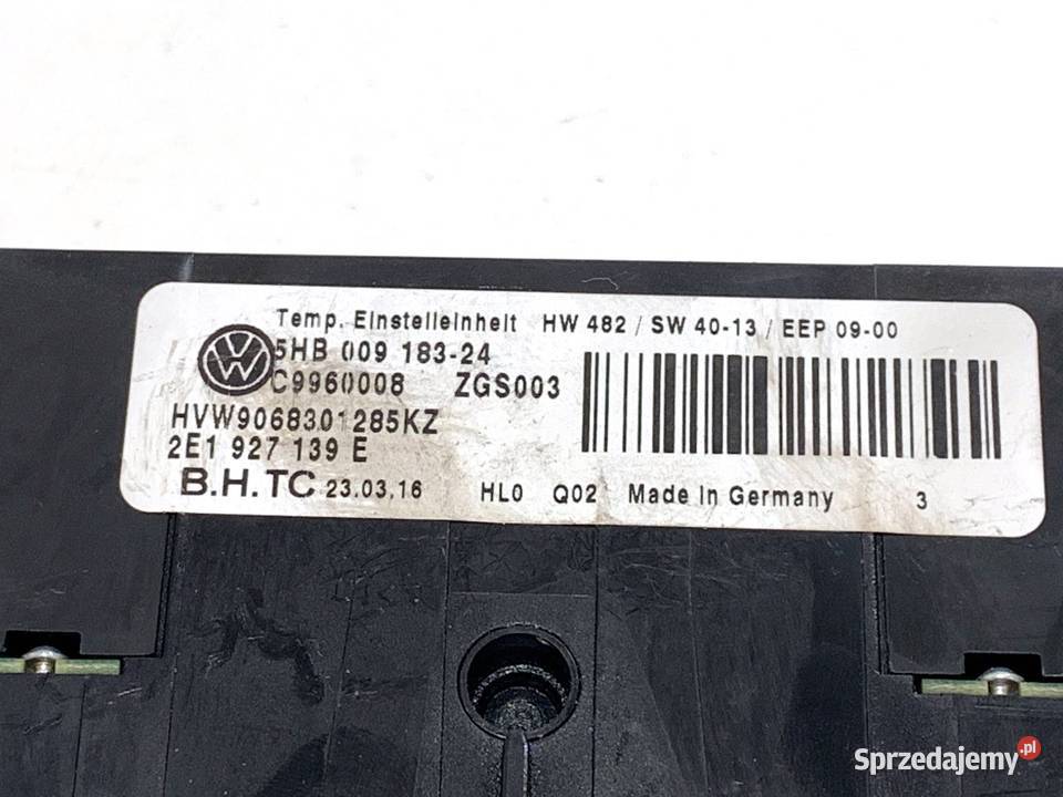 PANEL STEROWANIA NAWIEWU VW CARFTER 30 35