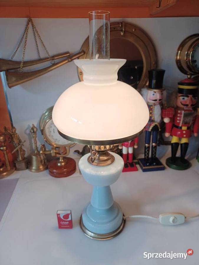 Lampa stołowa Mosiądz szkło Poznań