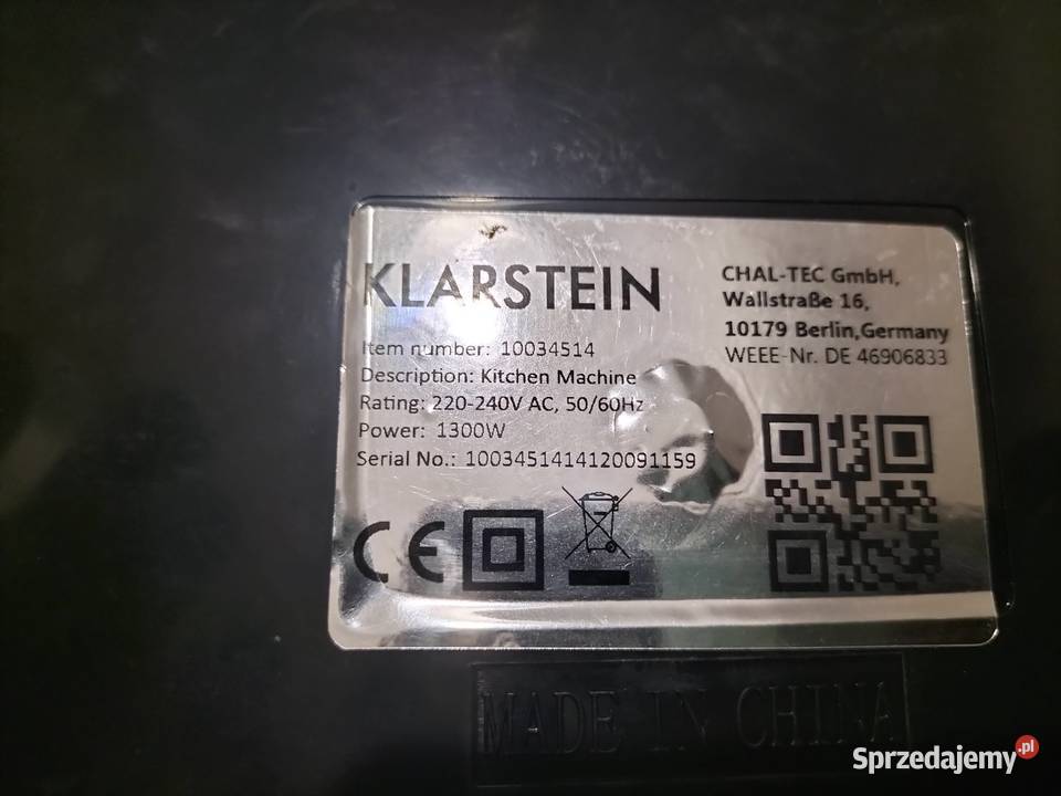 Robot kuchenny planetarny Klarstein wielkopolskie Konin