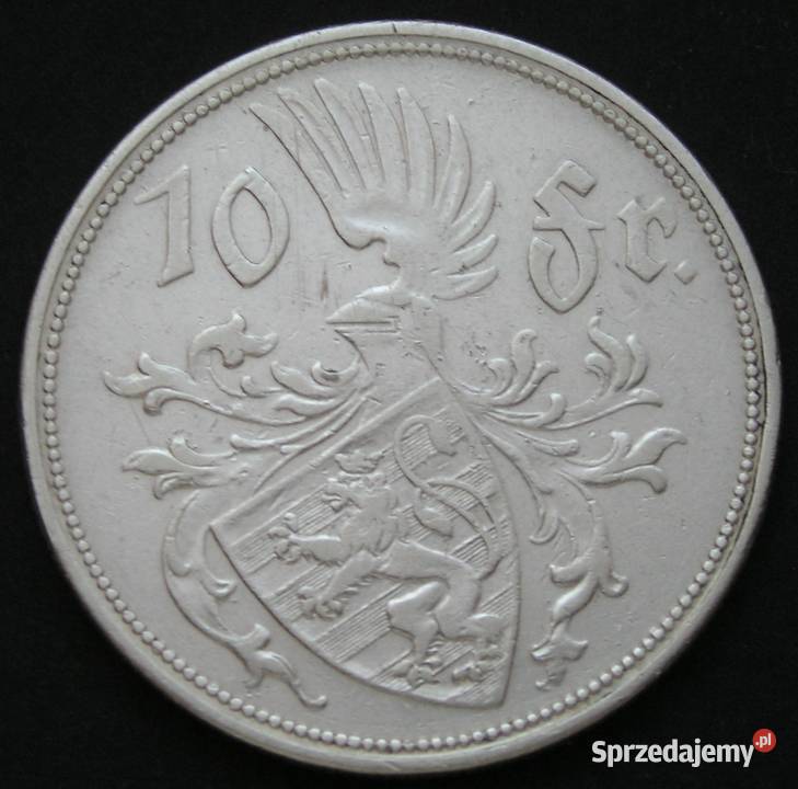 Luksemburg 10 franków 1929 - SREBRO