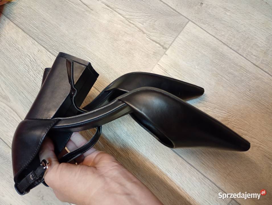 40 Wygodne czarne czółenka wieczorowe z 26cm Czółenka Obuwie Kraków
