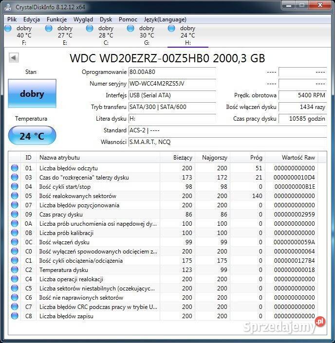 Dysk WD BLUE 35cala 2TB SATA III WD20EZRZ lubelskie Tomaszów Lubelski
