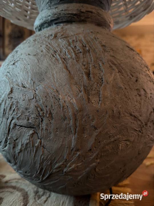 efektowna wielka lampa handmade ratan tworzywo Bystrzyca Kłodzka