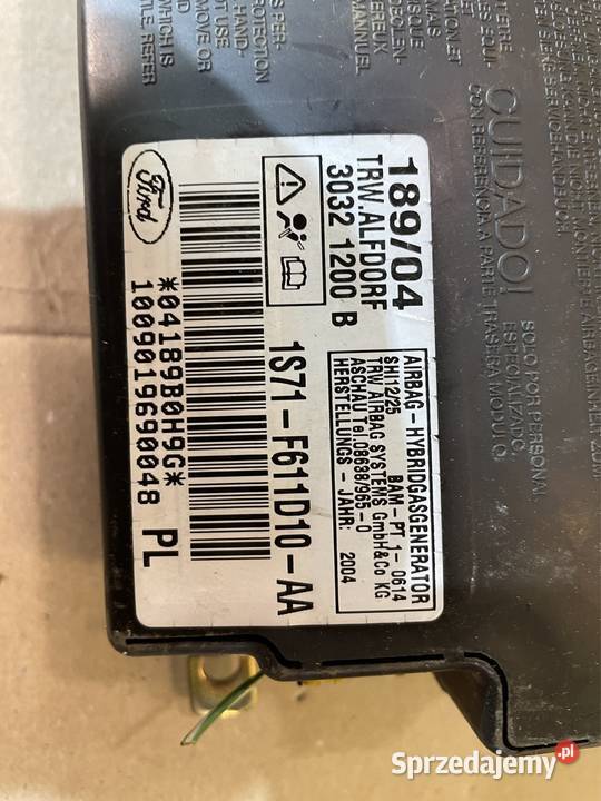 Poduszka airbag fotela 1S71F611D10 Ford mondeo poduszki powietrzne zachodniopomorskie Szczecin