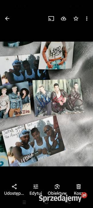 Grupy muzyczne zestaw kart autografy różne