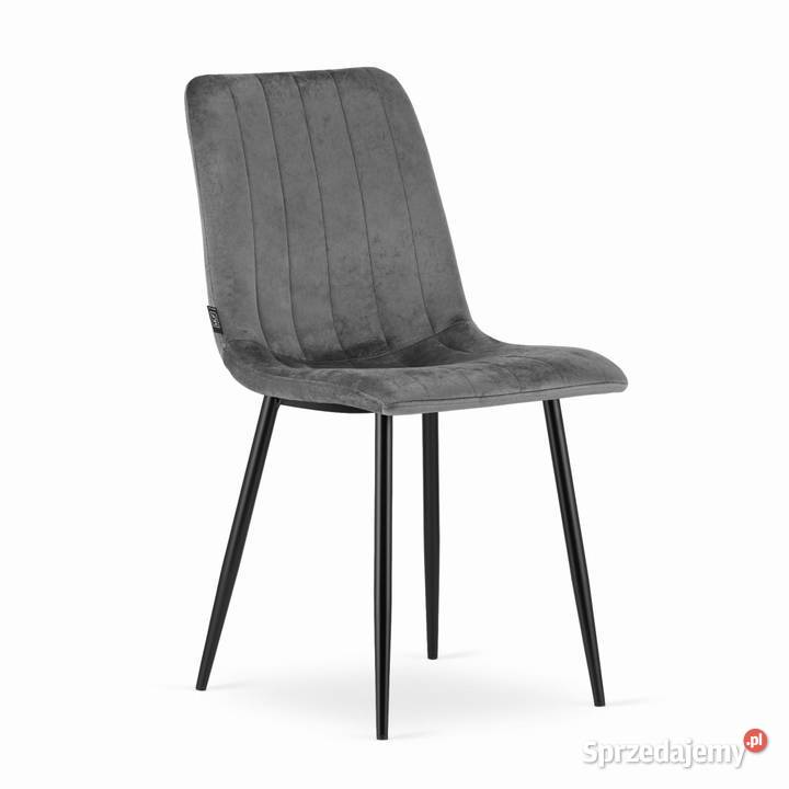 Krzesło tapicerowane 4 sztuki ciemny szary Smogorzów sprzedam