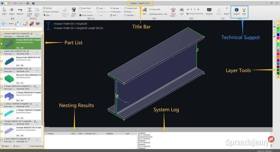 TubesT Software CAD CAM 3D cięcie rur i profili Pozostałe Nysa