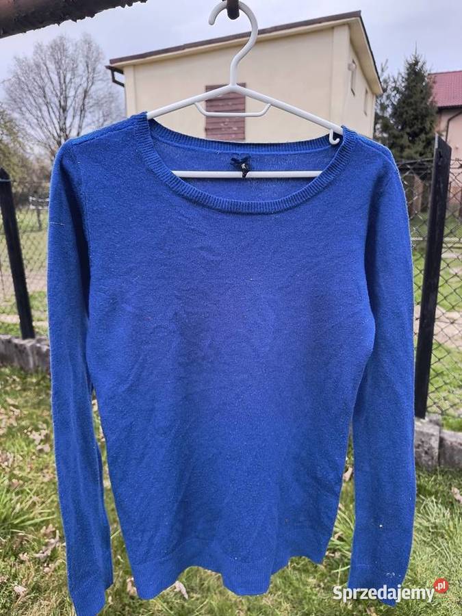 Blue Classic Knit Sweater Bez wzoru Kaniów sprzedam