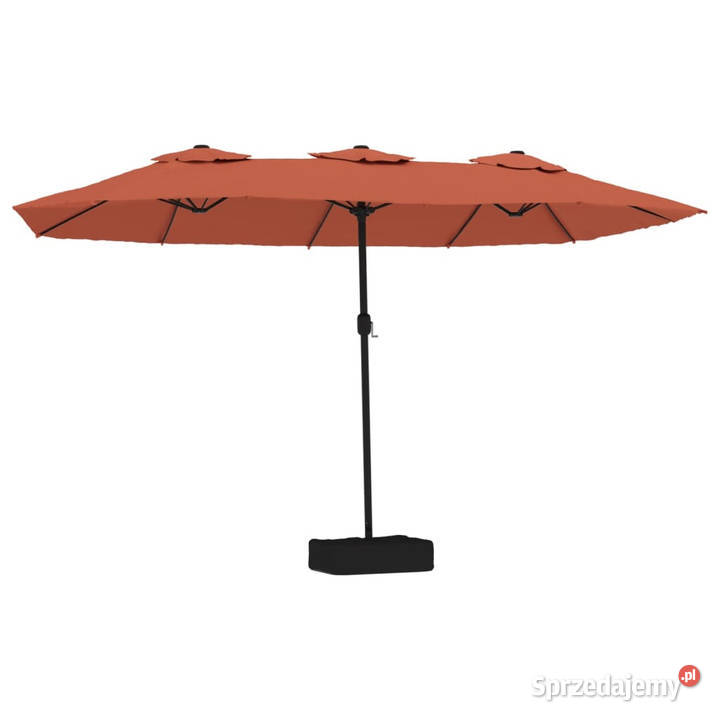 Podwójny parasol ogrodowy z LED terakotowy mazowieckie Warszawa