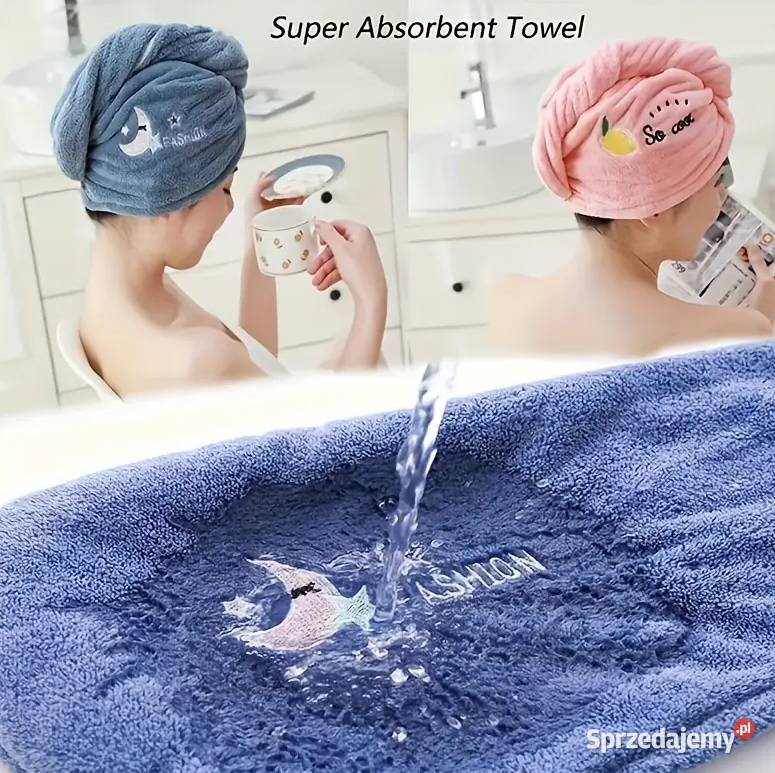 Ręcznik do włosów Turban Szybkoschnący Różowy AS Płock