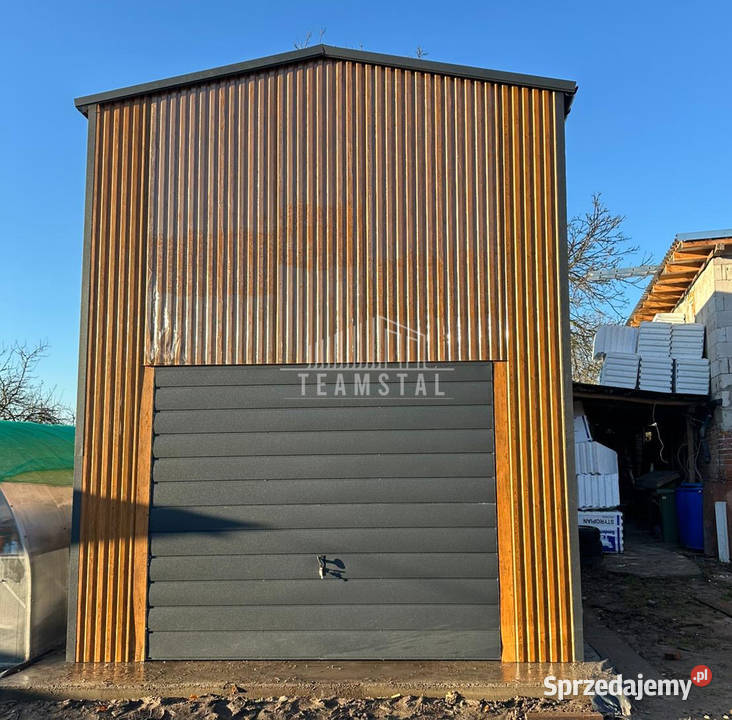 Hala blaszana Garaż 5x6m brama uchylna drzwi Kwidzyn