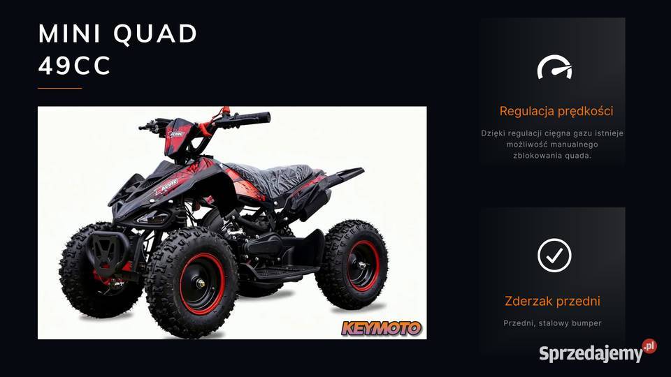Mini Quad ATV 49 cc KEYMOTO RACER PULLSTART nieuszkodzony Ząbkowice Śląskie sprzedam
