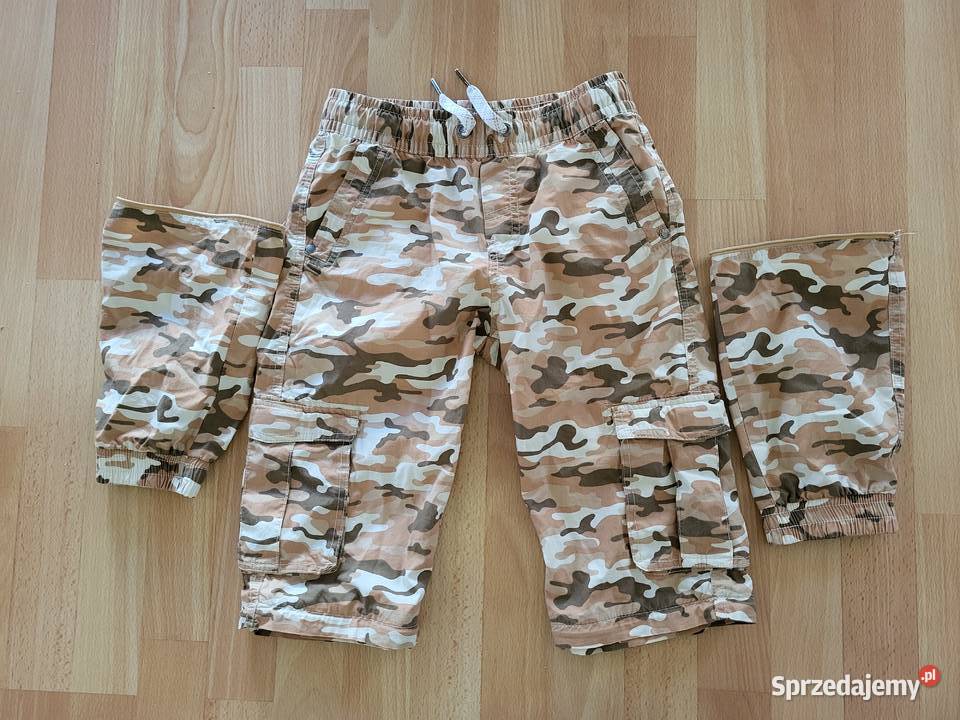 Bojówki chłopięce moro rozmiar 140 z odpinanymi Rozmiar 140 Łódź sprzedam