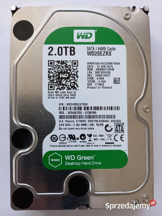 Dysk HDD 2TB SATA 35 Green WD20EZRX 5400RPM sprzedam