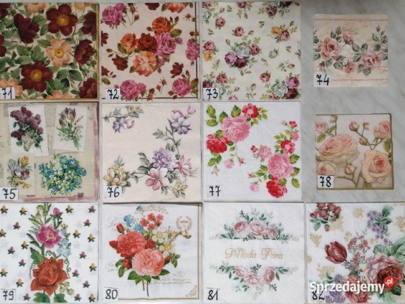 Serwetki decoupage kwiaty liście NOWE WZORY Laskowiec
