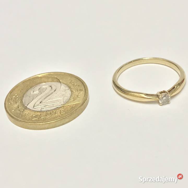 Złoty PIERŚCIONEK zaręczynowy 585 14K BRYLANT