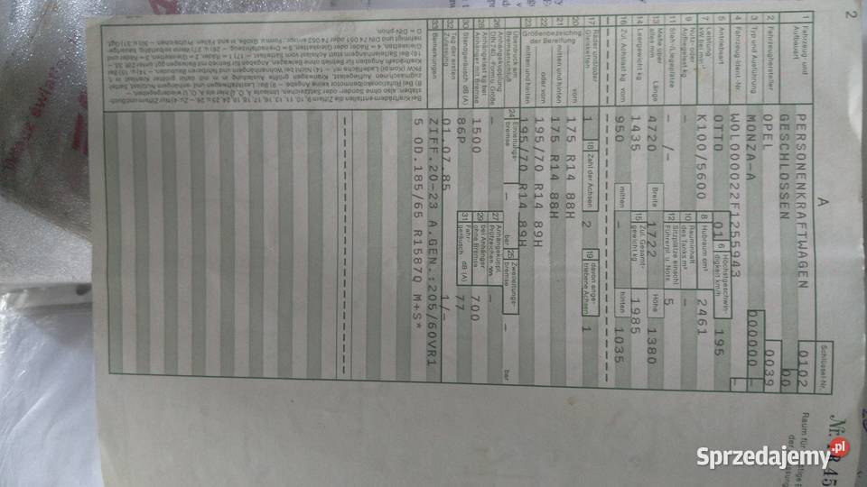 Opel MONZA 86 25 R6 Żory