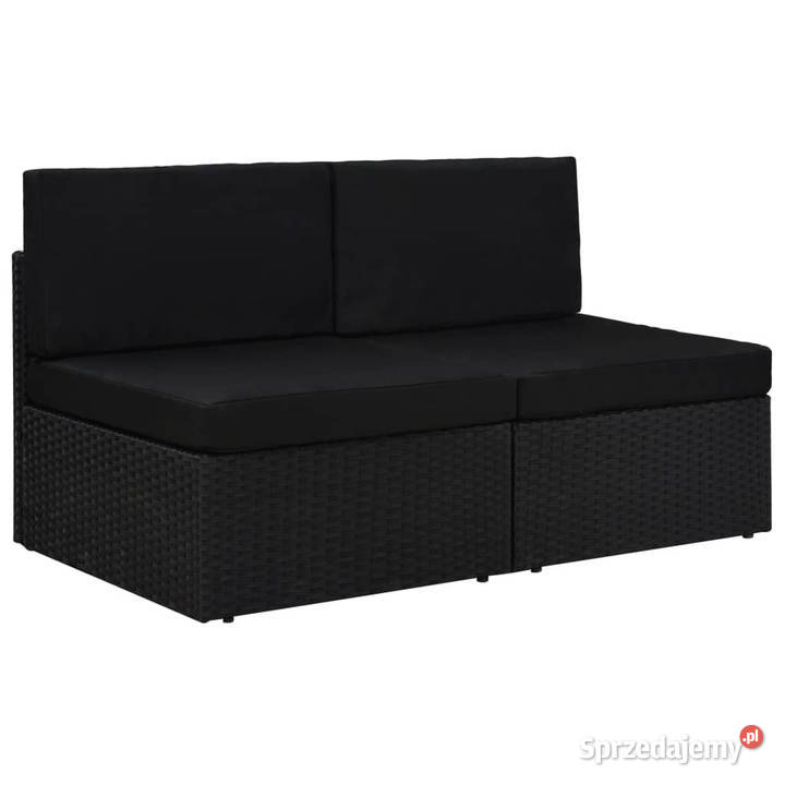 Sofa modułowa 2osobowa rattan PE czarna WM49503 Warszawa
