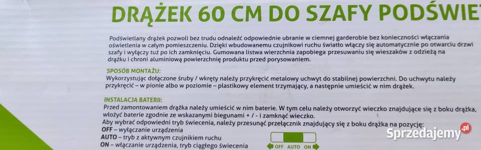 Nowy podświetlany drążek do szafy