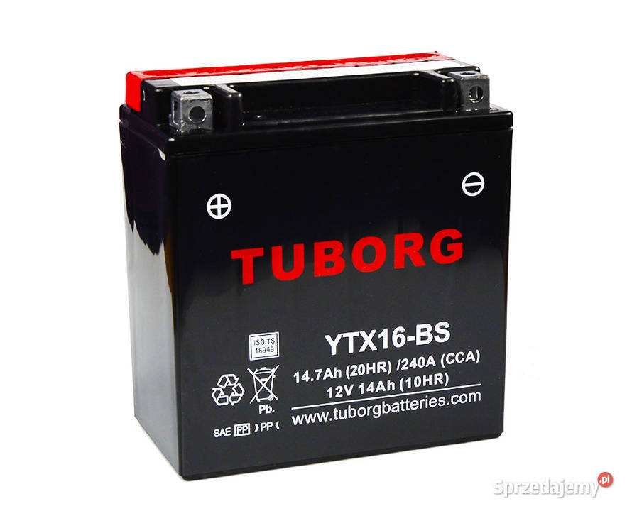 Akumulator Tuborg YTX16BS 12V 147Ah 240A L Akumulatory motocyklowe Luboń sprzedam