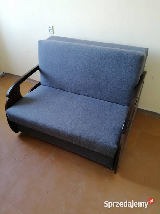 Sofa rozkładana z oparciem drewnianym małopolskie Olkusz