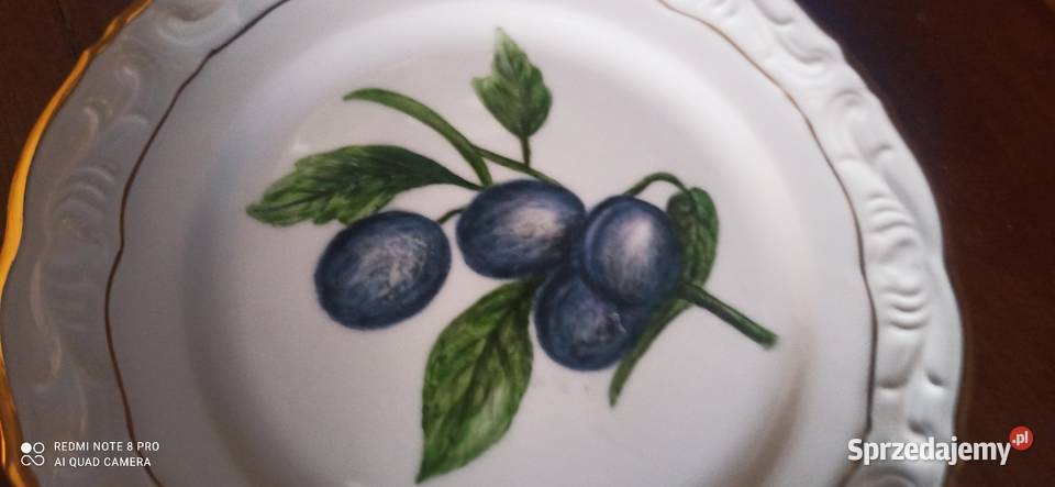 Talerzyk deserowy ręcznie malowane owoce pomorskie Gdańsk sprzedam