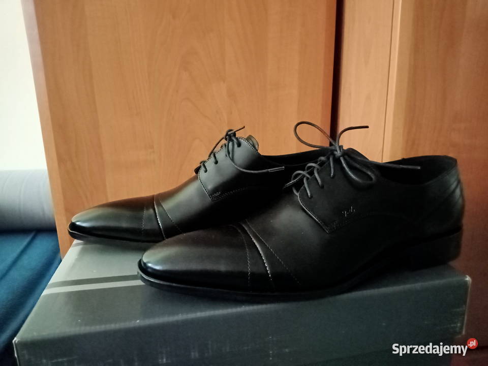 Półbuty skórzane wizytoweczarne Łódź
