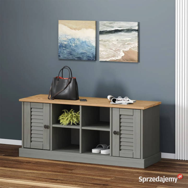 Szafka na buty VIGO szara 106x35x45 lite drewno mazowieckie Warszawa