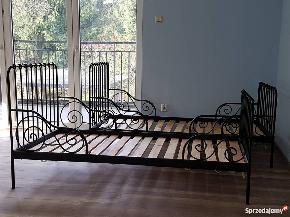 Łóżko MINNEN z IKEA metalowe koloru czarnego