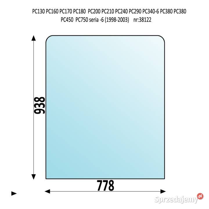 SZYBA GÓRNA KOMATSU PC PW 130 160 170 180 200 Kielce sprzedam