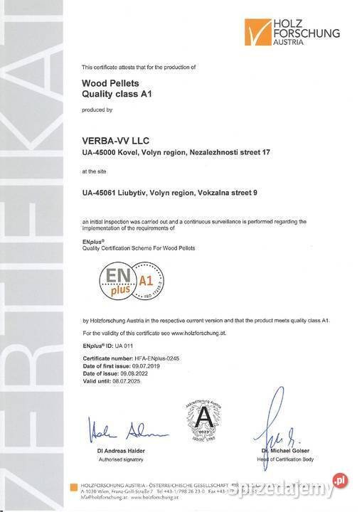 PELLET sosnowy pelet 15 certyfikowany A1 dostawa Opał Opole Lubelskie