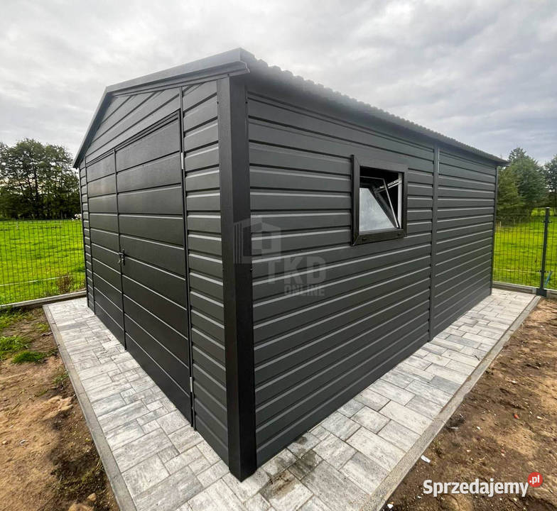 Garaz blaszany 4x5m brama dwuskrzydłowa okno 20m2 Opole